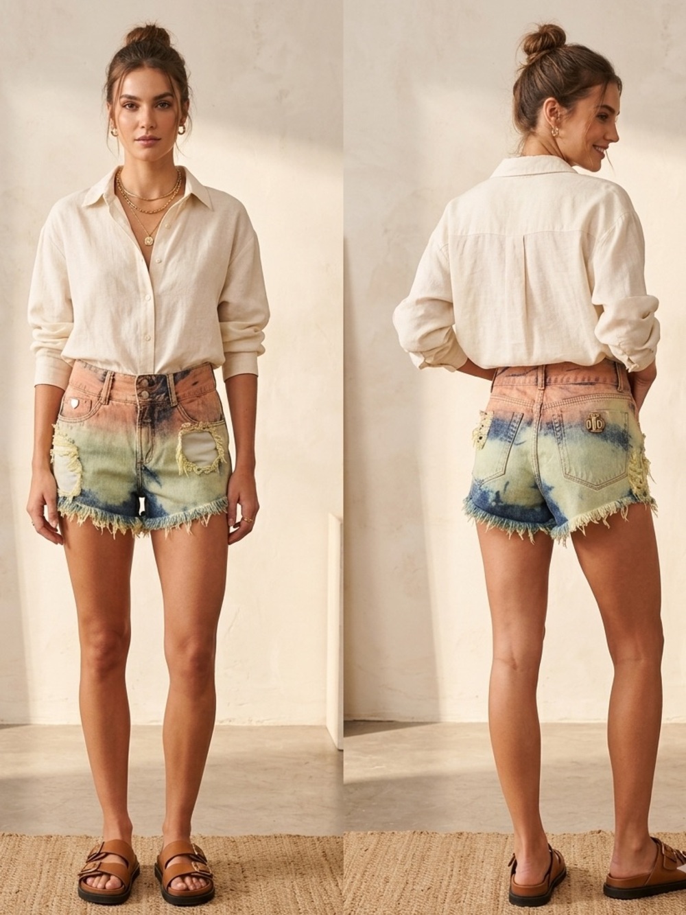 Distressed denim shorts size 27